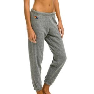 AVIATOR NATION 5 Stripe Sweatpants Heather Grey